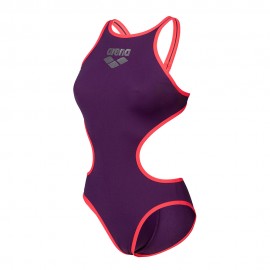 Arena Costume Intero Piscina One Big Logo Viola Corallo Donna