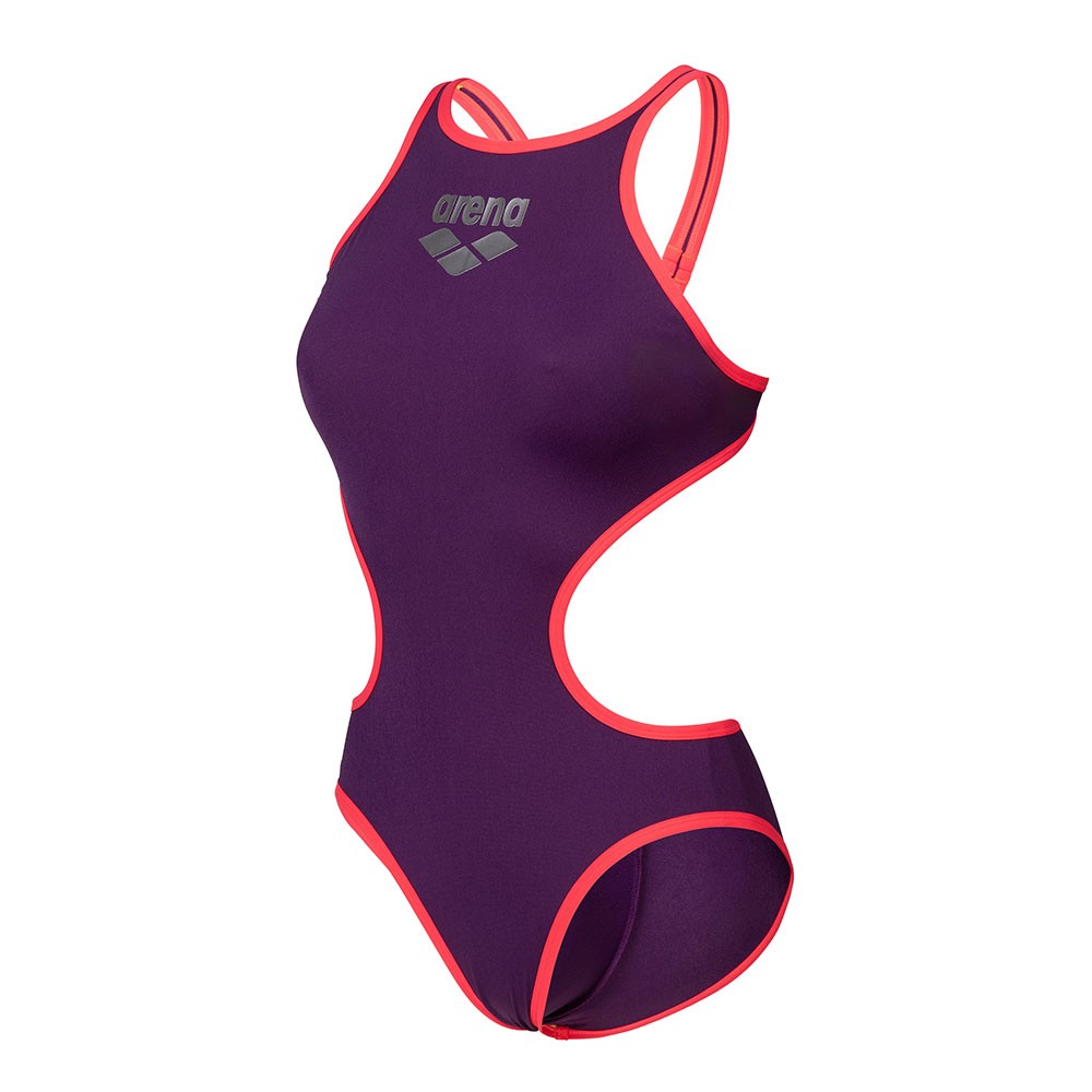 Image of Arena Costume Intero Piscina One Big Logo Viola Corallo Donna 46068