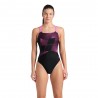 Arena Costume Intero Piscina Lights Nero Fucsia Donna