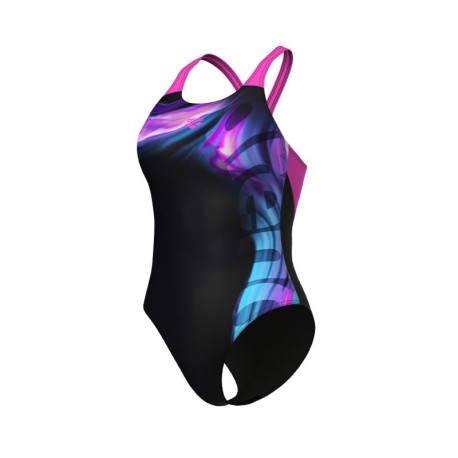 Arena Costume Intero Piscina Dreamhline Nero Fucsia Donna