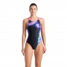 Arena Costume Intero Piscina Dreamhline Nero Fucsia Donna