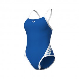 Arena Costume Intero Piscina Icon Super Fly Solid Blu Bianco Donna