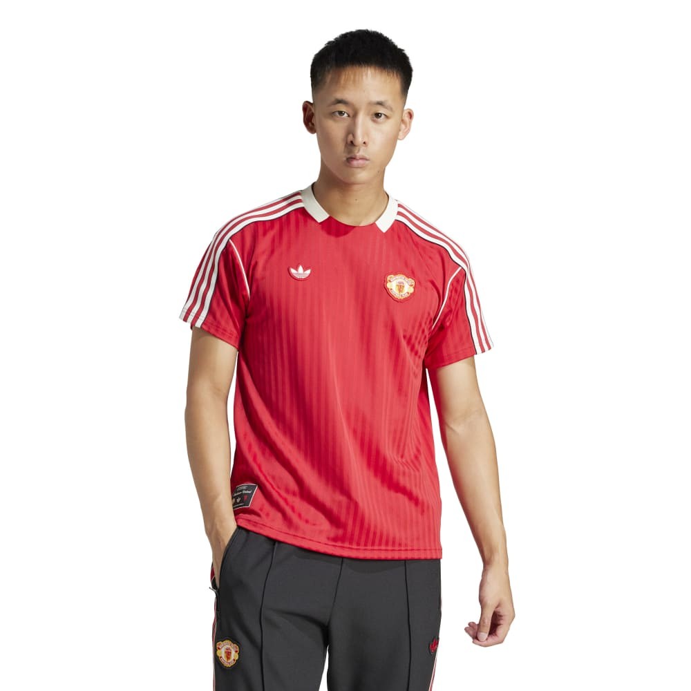 Image of ADIDAS Originals Maglia Maniche Corte MANCHESTER UNITED ICON Rosso Bianco Uomo XL068