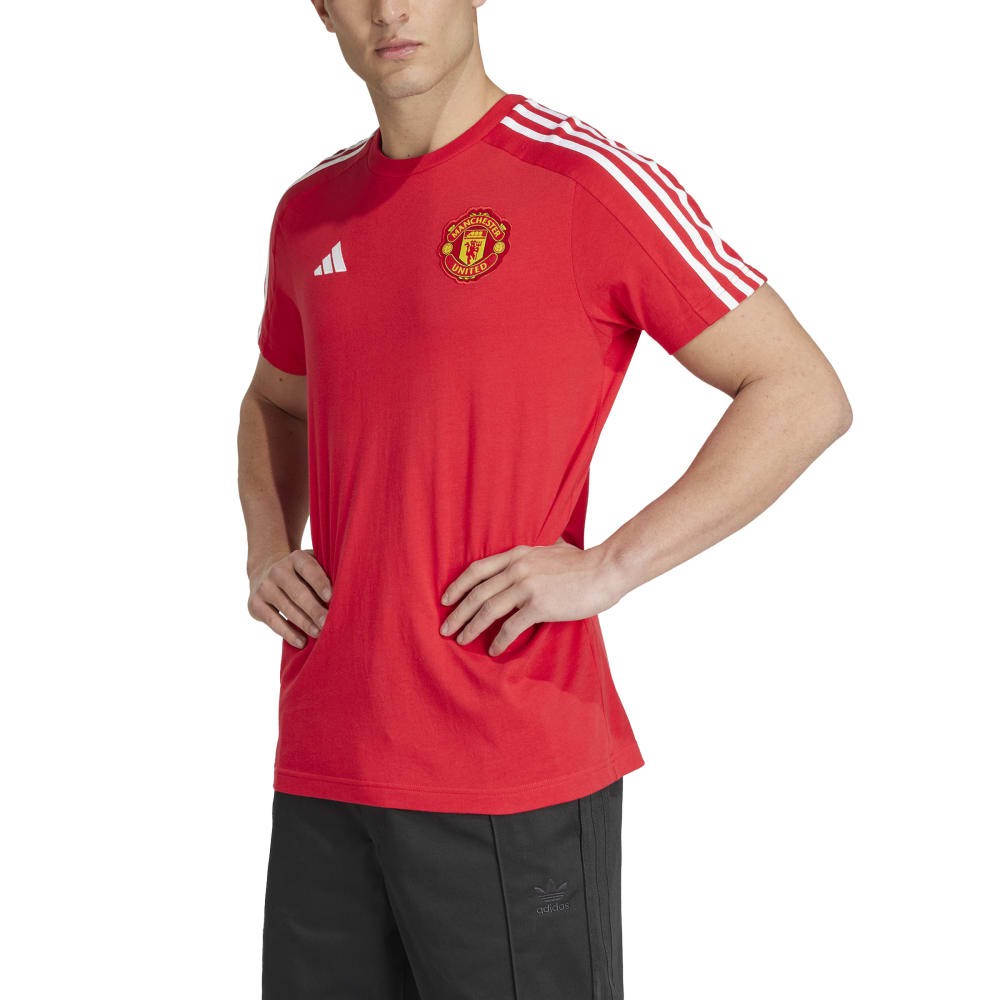 Image of ADIDAS Originals Maglia Maniche Corte Mufc Dna Rosso Bianco Uomo M068