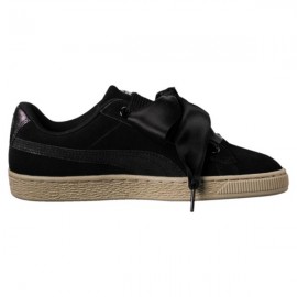 Puma Scarpa Basket  Donna Heart Suede Nero/Nero