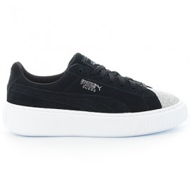 puma suede platform bambino argento