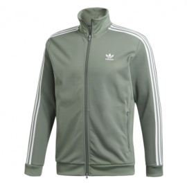 Adidas Felpa Beckenbauer Zip Con Cappuccio Verde Uomo