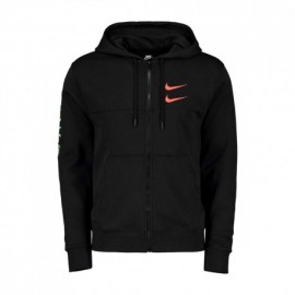 Nike Felpa Con Cappuccio Swoosh Nero Uomo