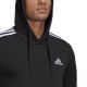 ADIDAS felpa palestra con cappuccio triband nero uomo