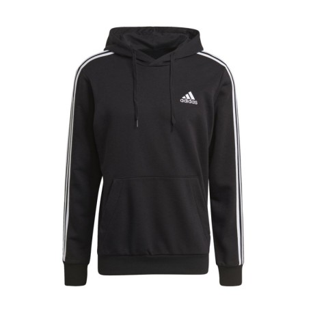 ADIDAS felpa palestra con cappuccio triband nero uomo