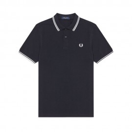 Fred Perry Polo Basica Blu Bianco Uomo