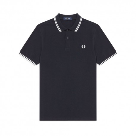 Fred Perry Polo Basica Blu Bianco Uomo