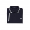 Fred Perry Polo Basica Blu Bianco Uomo